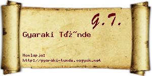 Gyaraki Tünde névjegykártya