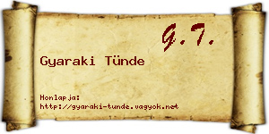 Gyaraki Tünde névjegykártya