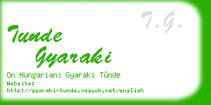 tunde gyaraki business card